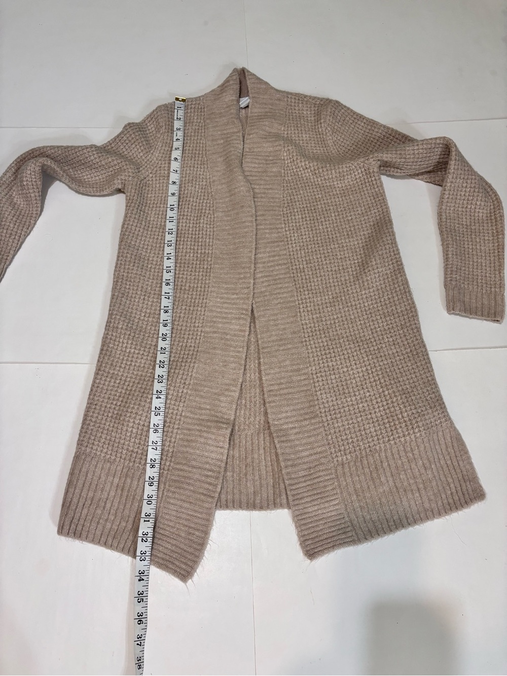 Old Navy Cozy Open-Front Cardigan - Light Beige - Picture 9 of 11